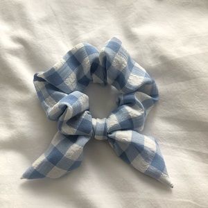 Blue Plaid Scrunchie